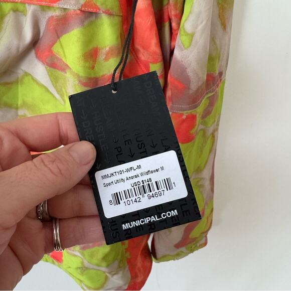NWT Municipal Sport Utility Anorak Jacket in Wildflower Hooded Windbreaker M - Picture 11 of 13